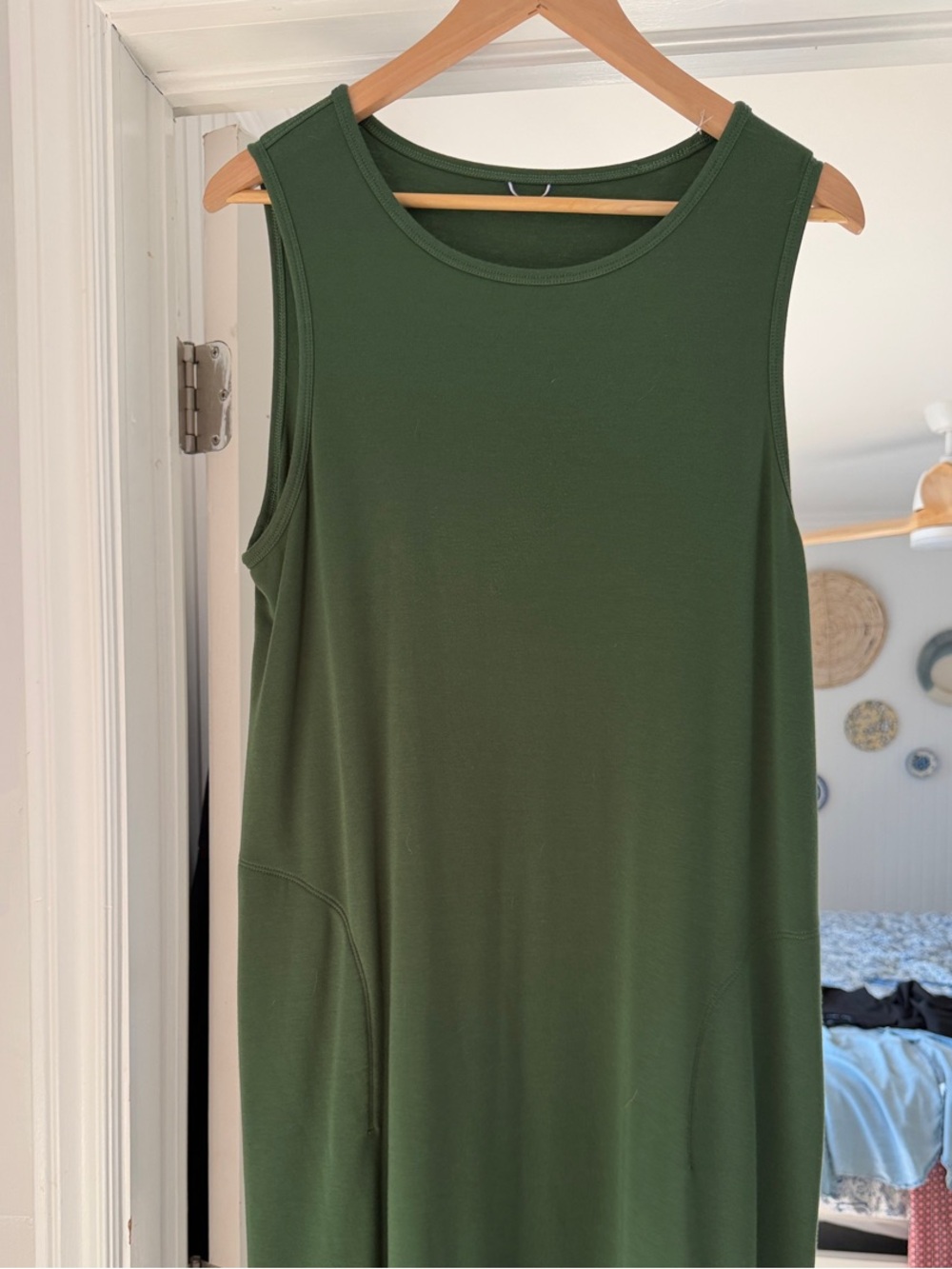 Kit and Ace Olive Green Sleeveless Shift Dress